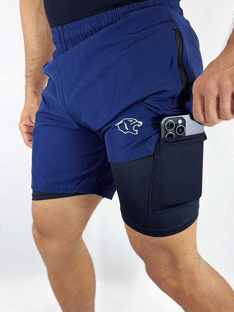 SHORT CON LICRA - AZUL