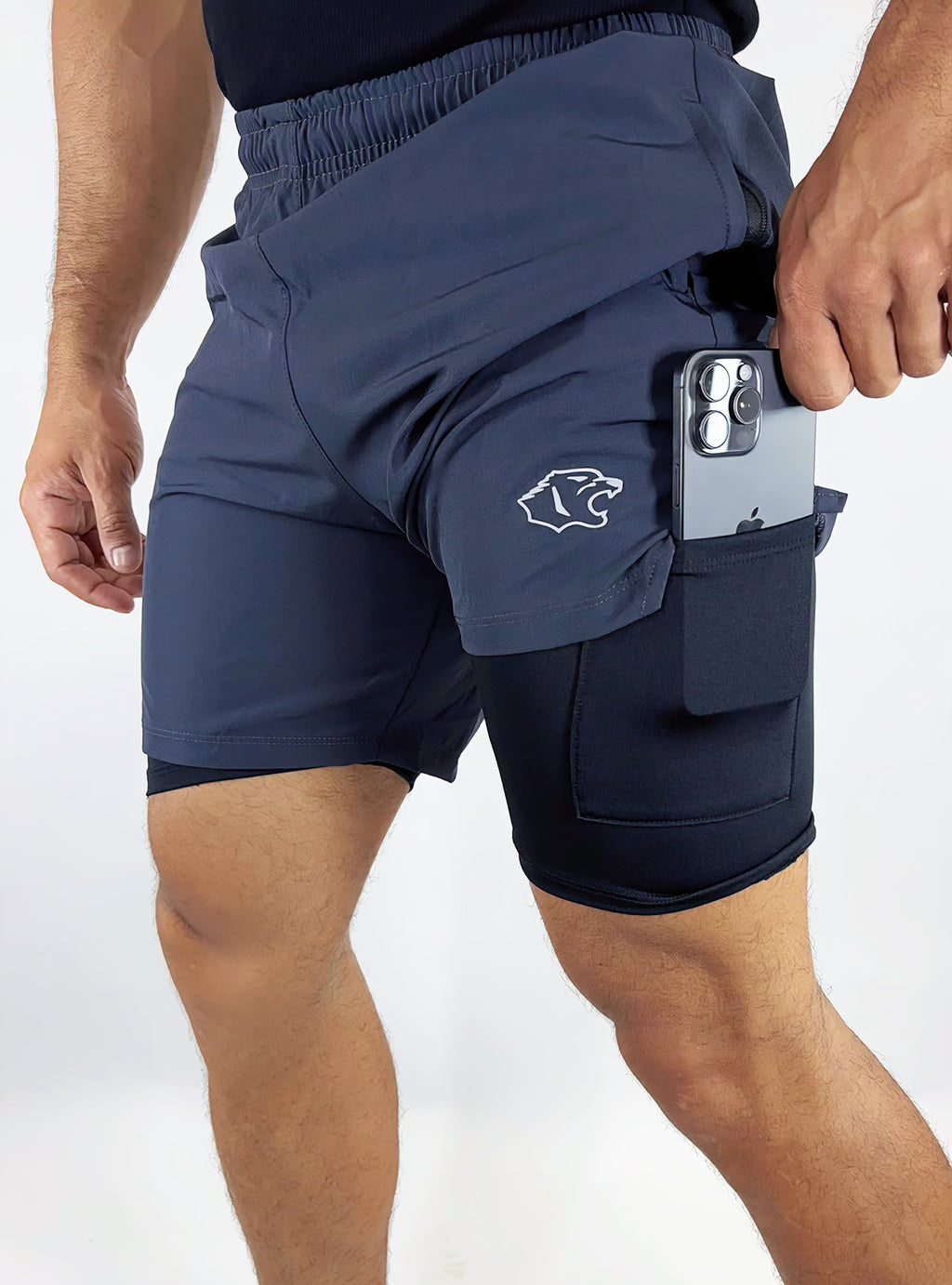 SHORT CON LICRA - GRIS