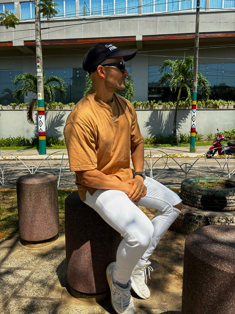 POLO OVERSIZE CASCADA - CHOCOLATE