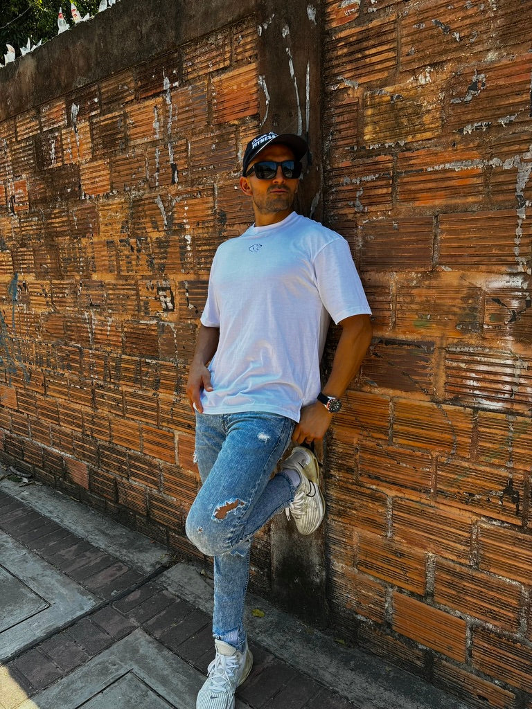 POLO OVERSIZE CASCADA - BLANCO