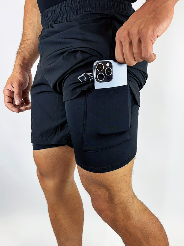 SHORT CON LICRA - BLACK